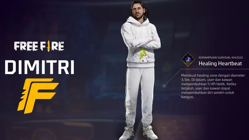 Guide Dimitri Free Fire (FF): Profil, Role, Fakta, dan Kombo Skill Untuk Bersaing di Ranked Match